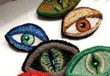 Oczyska magiczne (haftowane broszki)